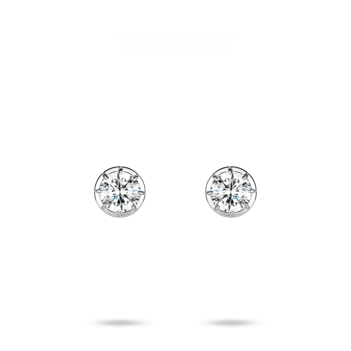 ECO Diamonds Micro-setting D color VAMERAY #6501 4 Carat In Each Round Brilliant 8-Prong Solitaire Stud Earrings