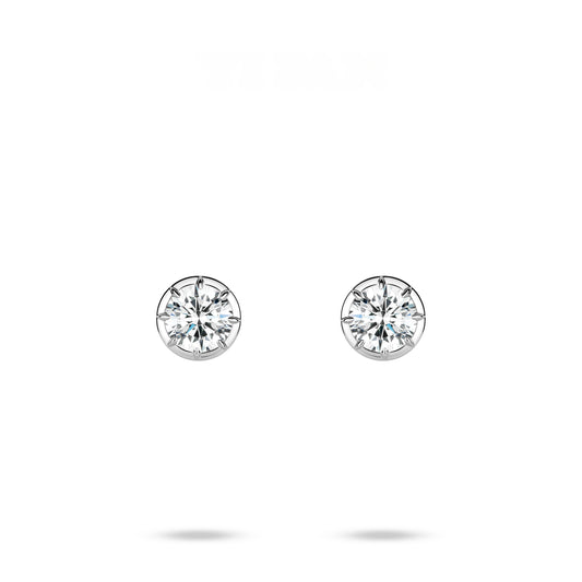ECO Diamonds Micro-setting D color VAMERAY #6501 4 Carat In Each Round Brilliant 8-Prong Solitaire Stud Earrings