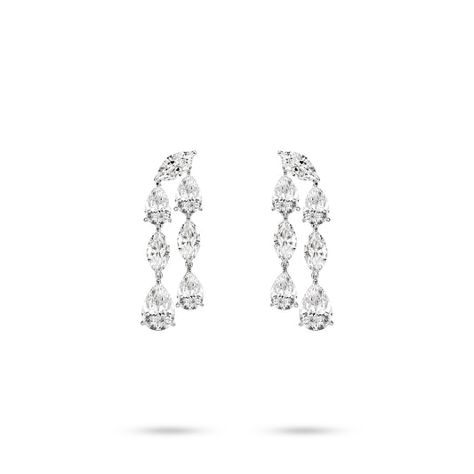 VAMERAY #6606 10 Carat In Each Multi-Cut Tiered Pear Cut Drop Earrings