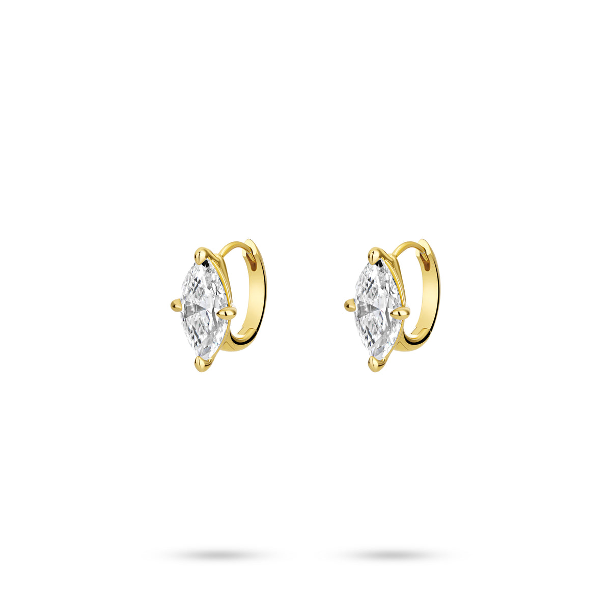 VAMERAY #7809 2.5 Carat In Each Golden Marquise Cut Pave Prong-Set Earrings