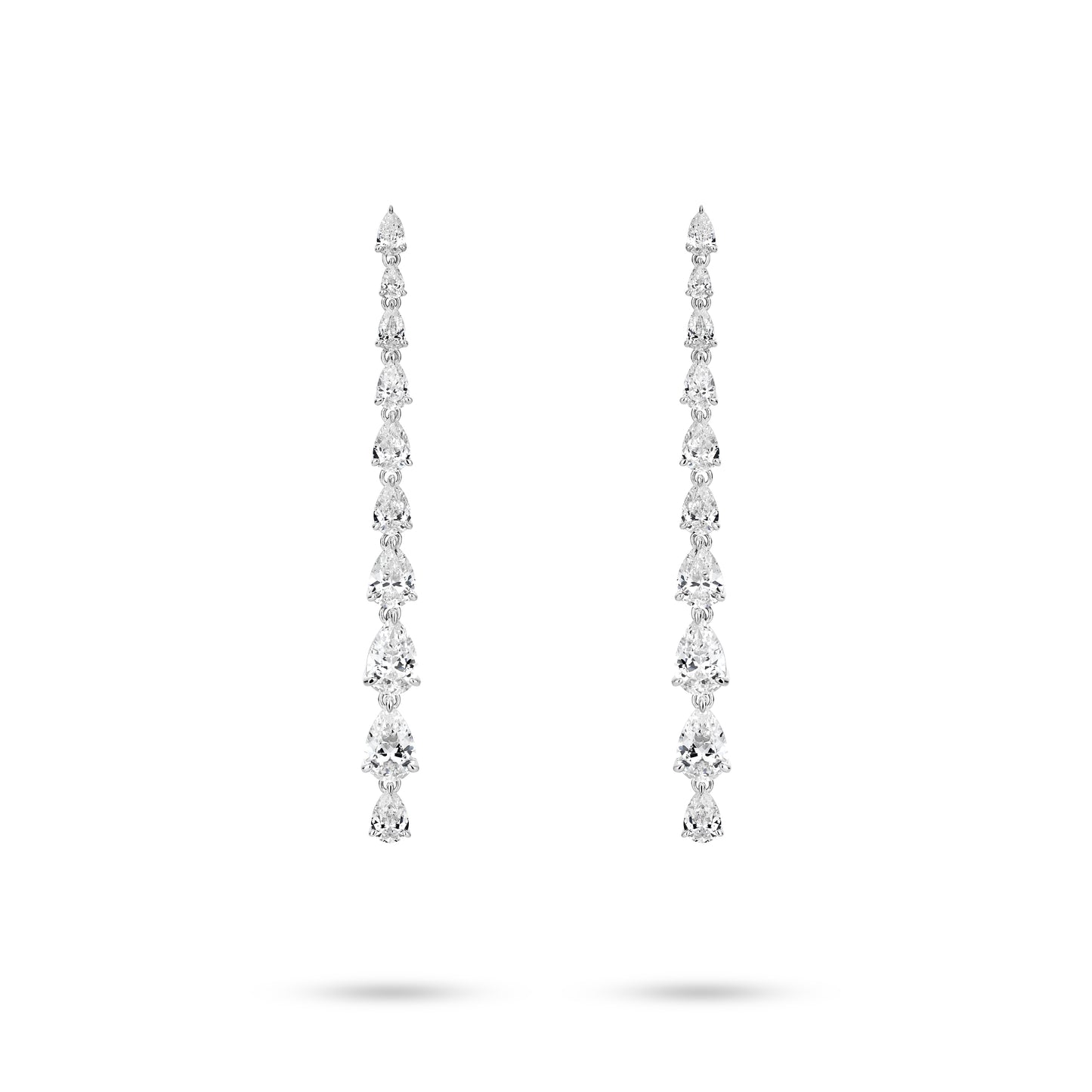 VAMERAY #8881 10 Carat In Each Graduated Pear Cut Prong-Set Dangle Earrings