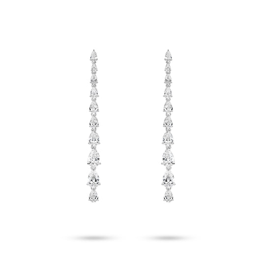 VAMERAY #8881 10 Carat In Each Graduated Pear Cut Prong-Set Dangle Earrings