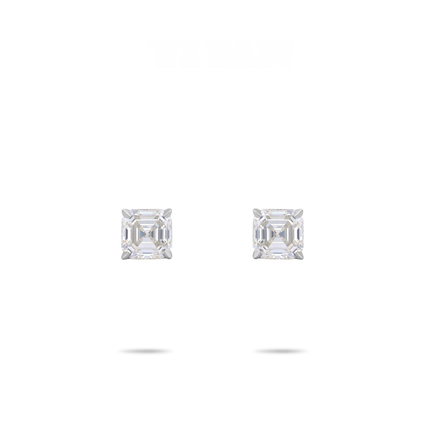 ECO Diamonds Newbie's Gift White color VAMERAY 3 Carat Promote Asscher Earring#3035