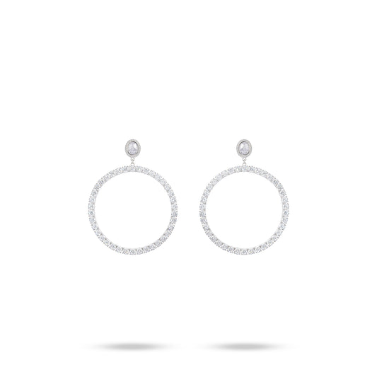 Wedding collection: exquisite white Pigeon egg XXL round earrings #3262