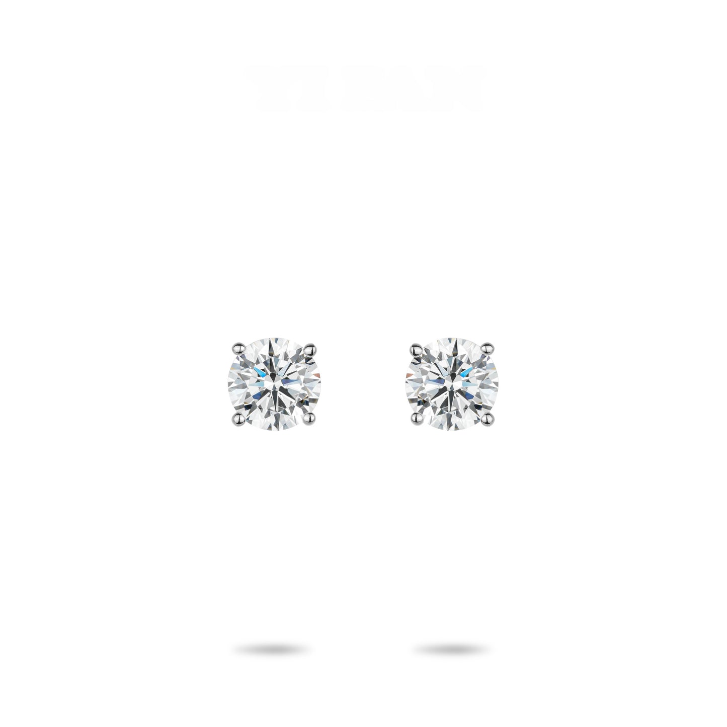 ECO Diamonds Newbie's Gift White color VAMERAY 1 Carat Promote Round Earring#2720