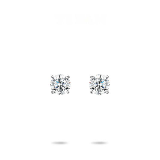 ECO Diamonds Newbie's Gift White color VAMERAY 1 Carat Promote Round Earring#2720