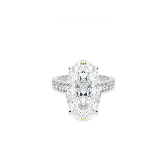 ECO Diamonds Micro-setting D color VAMERAY 21 Carat 4-Prong Oval White Ring#13125