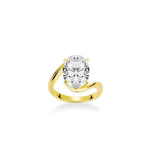 #10335 Limited collection: Modern ¡°Stellar Elongated Oval-cut¡± High-End Couture Ring