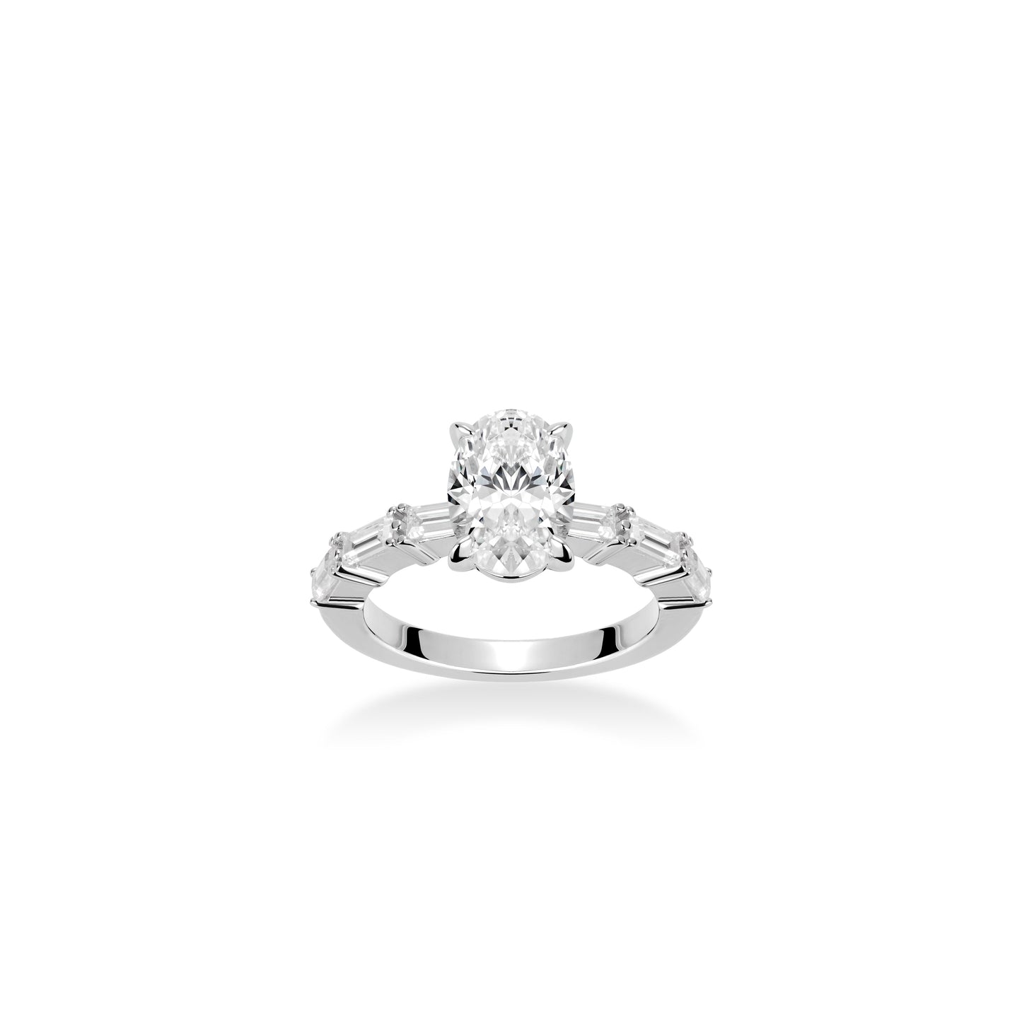 Wedding collection: Timeless Elegance  Eternal Sparkle Prestige  delicate Oval White Ring