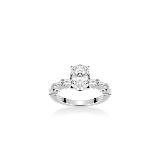 #10401 Wedding collection: Timeless Elegance  Eternal Sparkle Prestige  delicate Oval White Ring