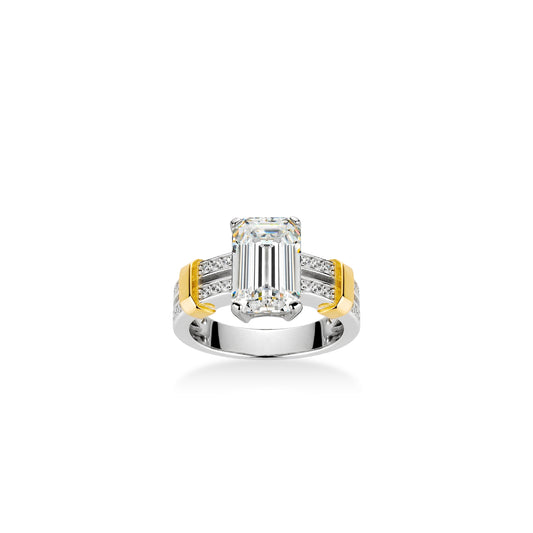 Golden time collection: Modern Emerald-cut Ring
