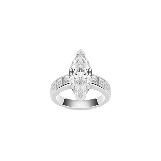 VAMERAY #32553 8 Carat Seven-Stone Marquise Cut Baguette Channel-Set Ring