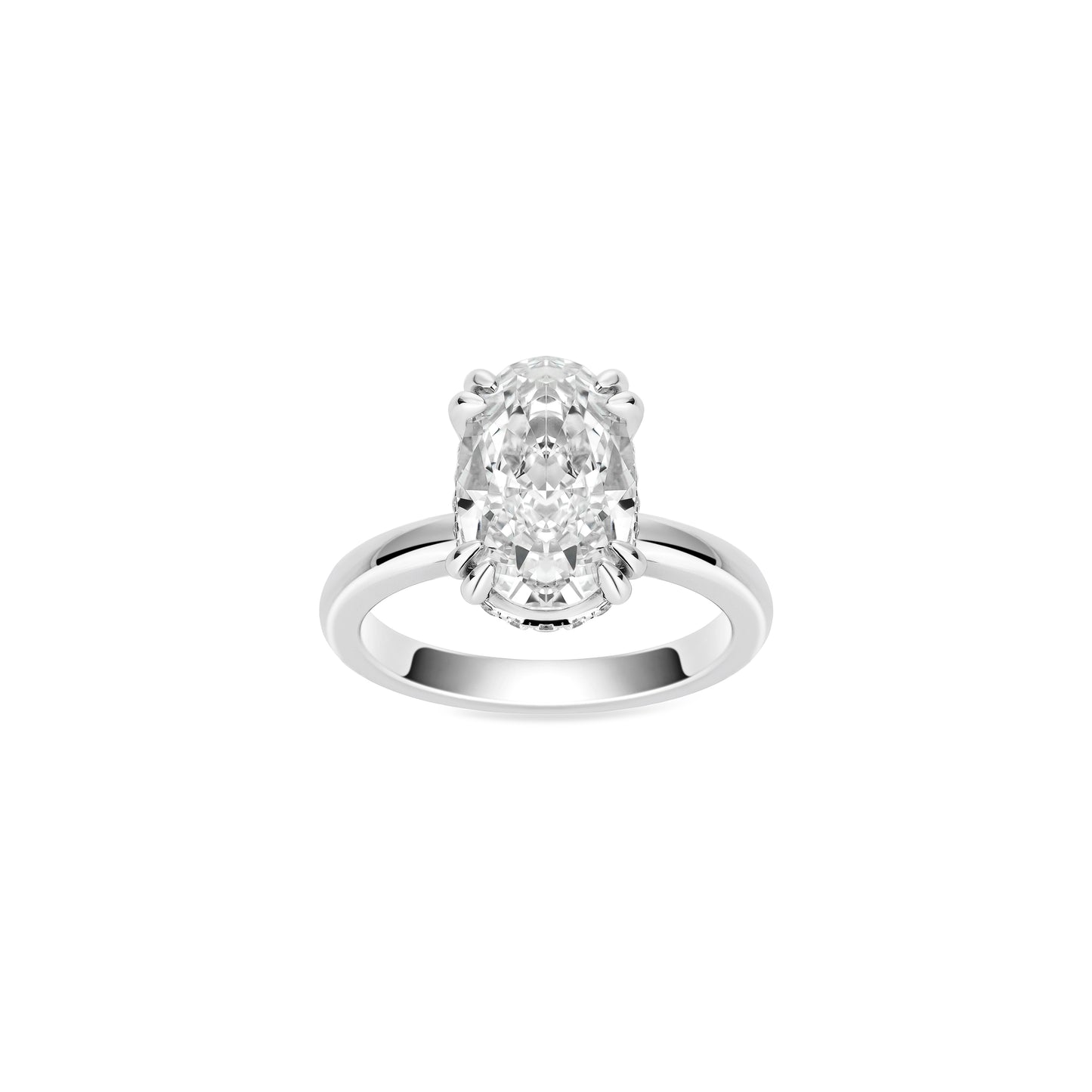 VAMERAY #41000 3.5 Carat Oval Cut Doubt Prong-Set Solitaire Ring