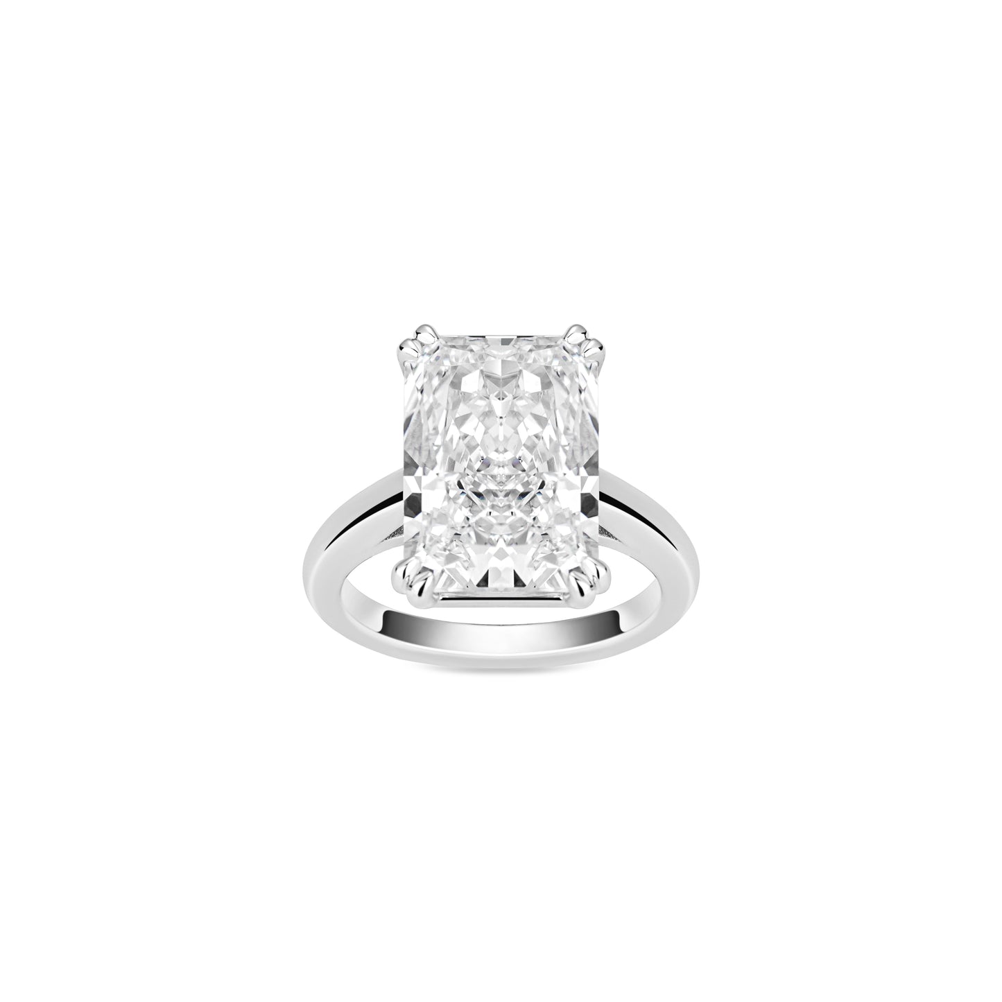 VAMERAY #49004 15 Carat Radiant Cut Solitaire Double Prong Engagement Ring