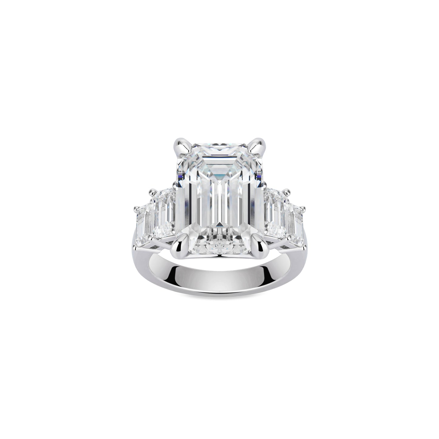 VAMERAY #6125 9 Carat Palais Emerald Cut Graduated Statement Ring