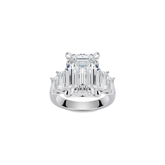 VAMERAY #6125 9 Carat Palais Emerald Cut Graduated Statement Ring