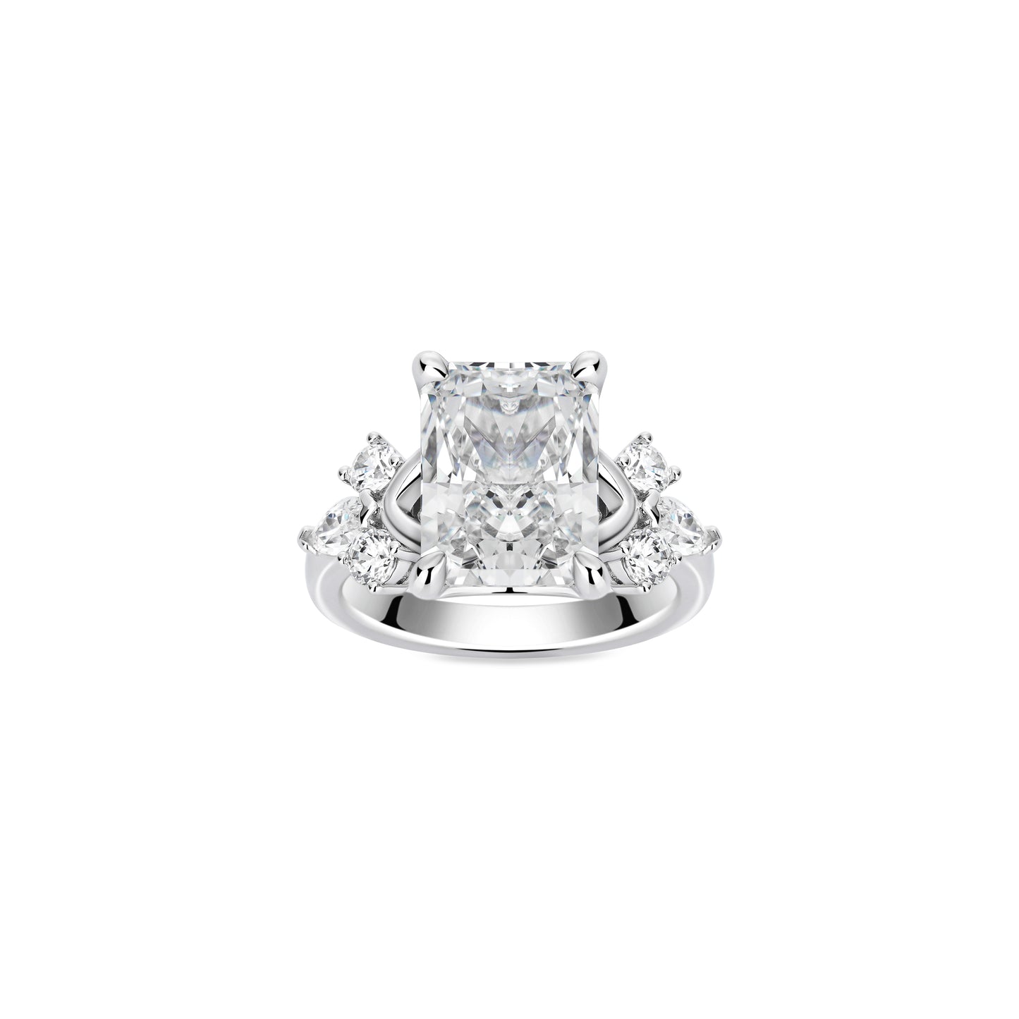 VAMERAY #6160 6.5 Carat Radiant Cut Cluster Accent Statement Ring