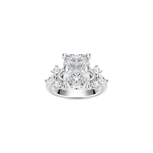 VAMERAY #6160 6.5 Carat Radiant Cut Cluster Accent Statement Ring