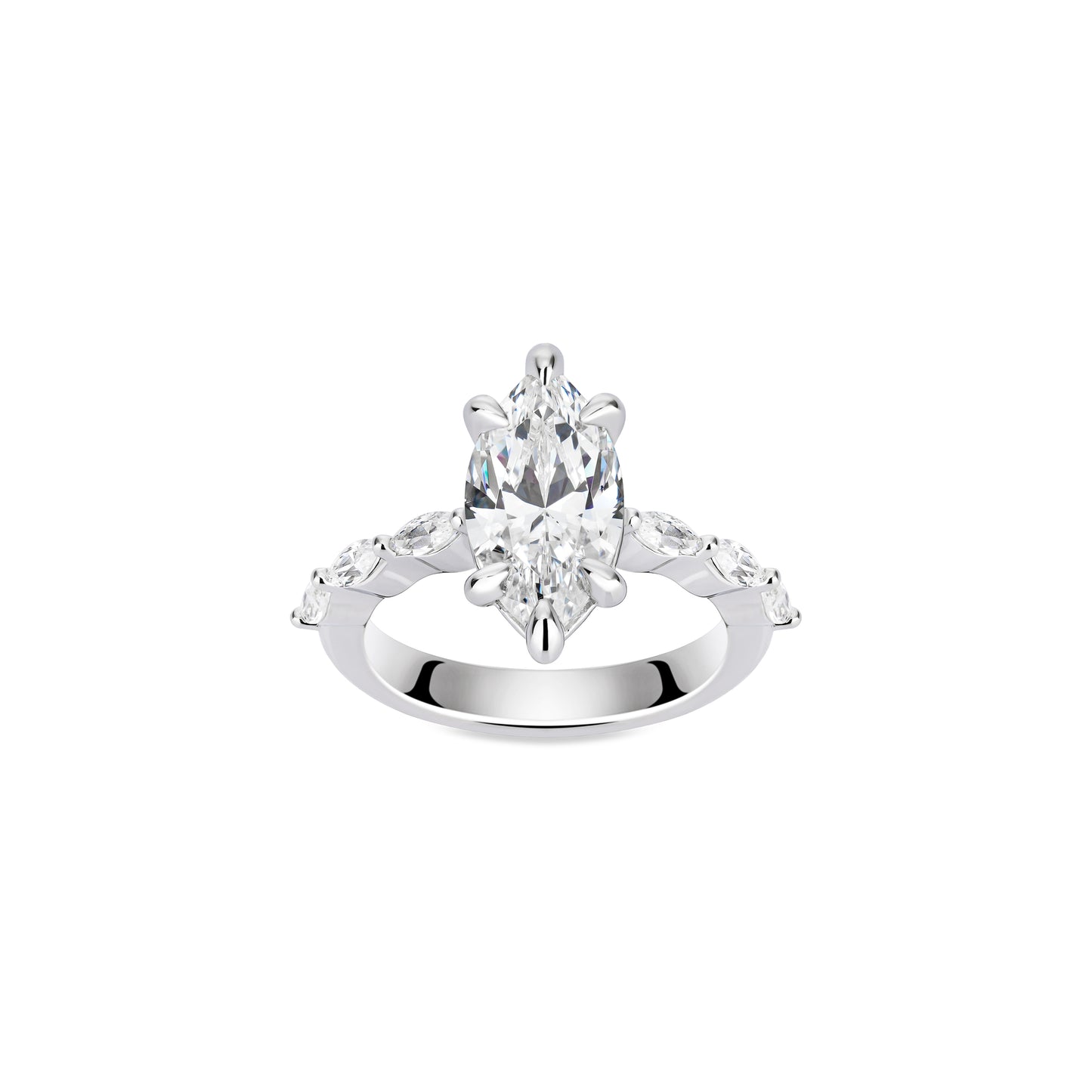 VAMERAY #6162 3 Carat Marquise Cut Linear Solitaire Ring