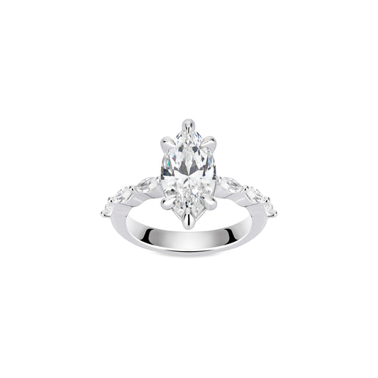 VAMERAY #6162 3 Carat Marquise Cut Linear Solitaire Ring