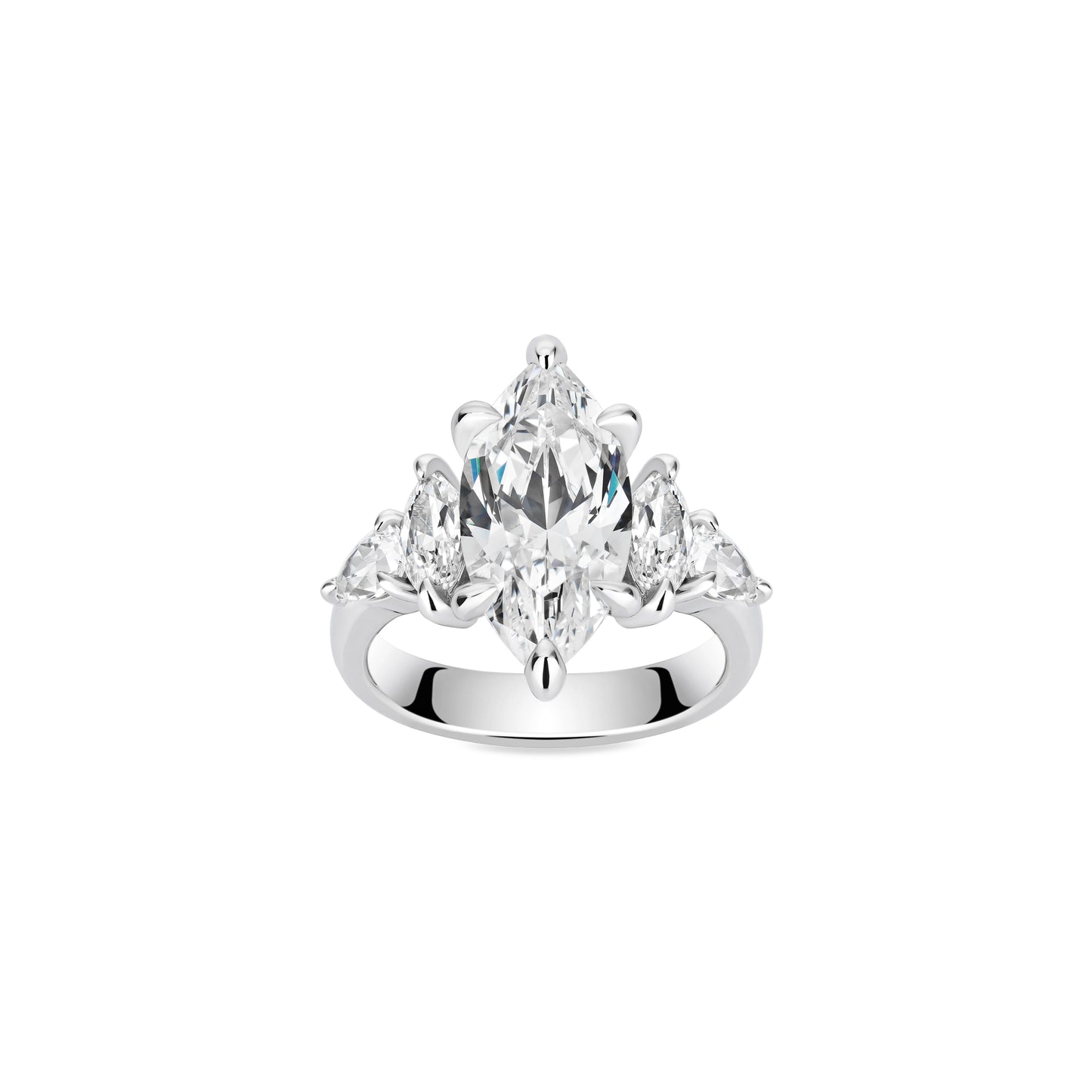 VAMERAY #6171 5 Carat Flamme Marquise Cluster Statement Ring