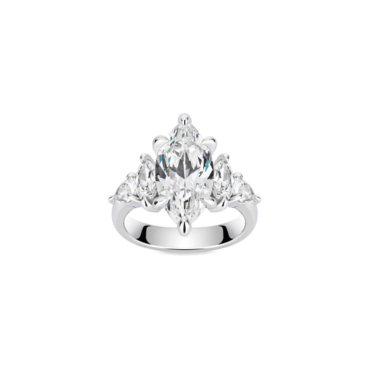 VAMERAY #6171 5 Carat Flamme Marquise Cluster Statement Ring