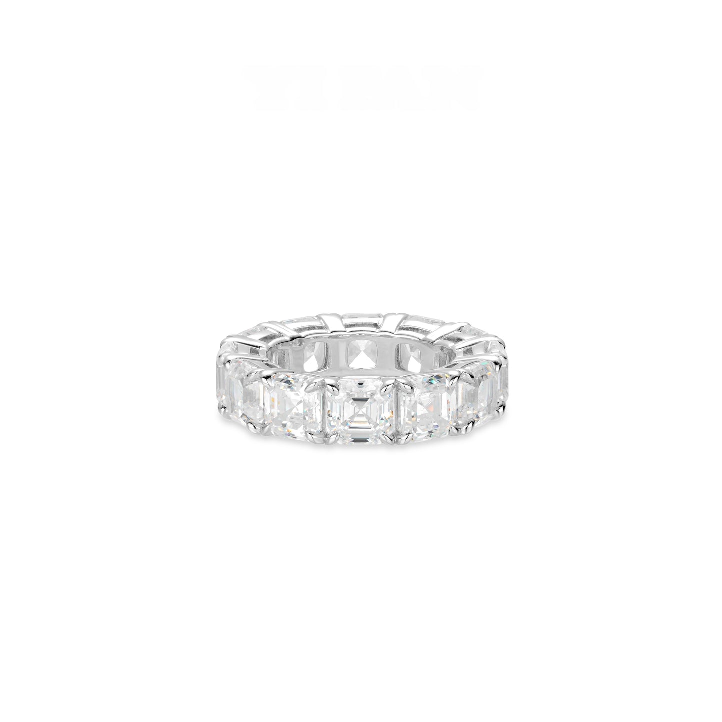 VAMERAY #6213 15 Carat Asscher Cut Eternity Prong-Set Band Ring