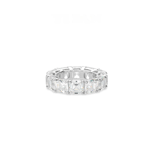 VAMERAY #6213 15 Carat Asscher Cut Eternity Prong-Set Band Ring