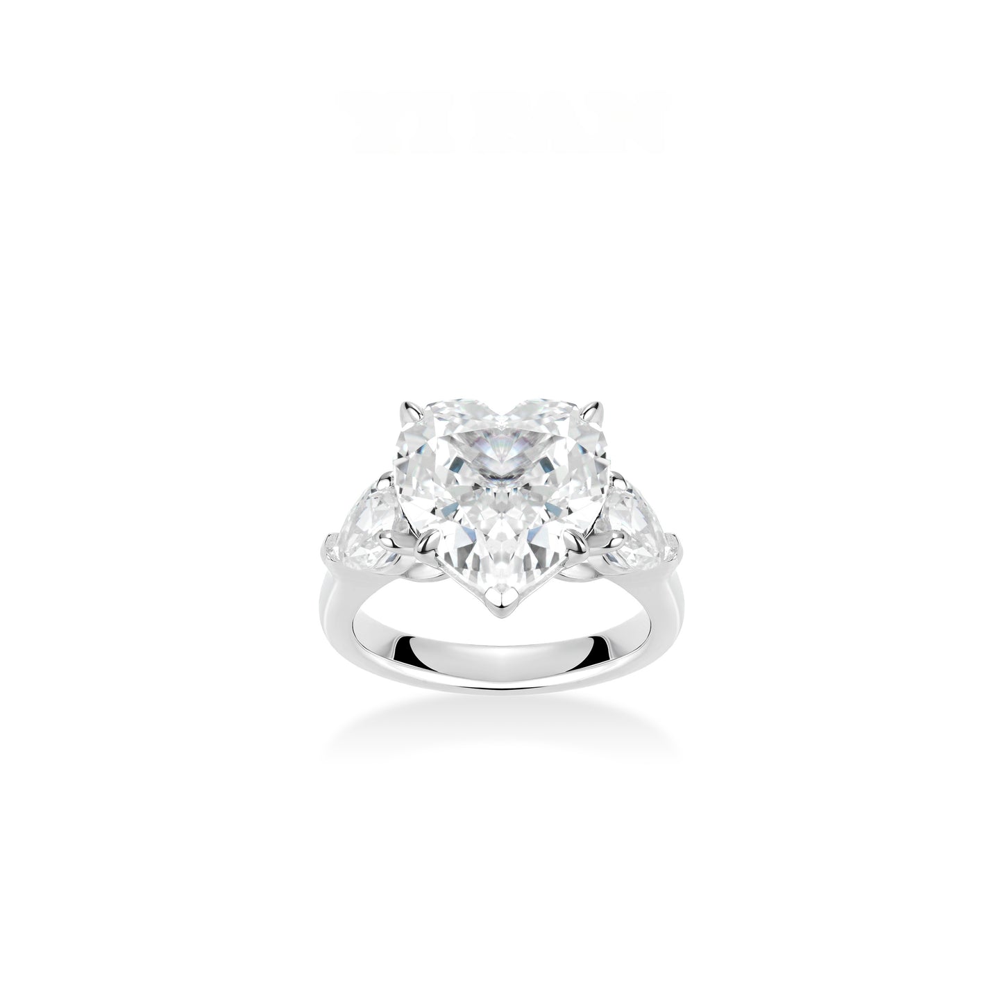 ECO Diamonds Micro-setting D color VAMERAY 8 Carat Heart White Ring#10771