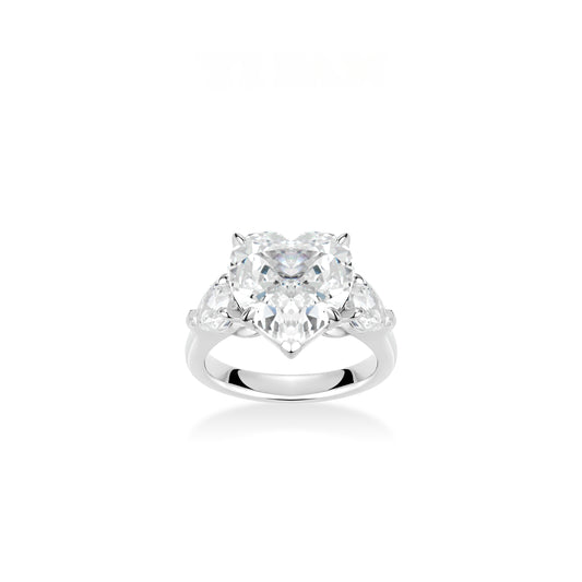 ECO Diamonds Micro-setting D color VAMERAY 8 Carat Heart White Ring#10771