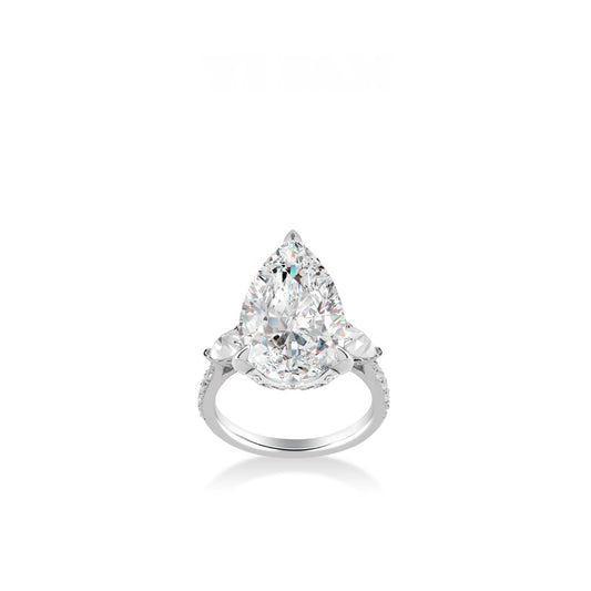 ECO Diamonds Micro-setting D color VAMERAY 23 Carat Pear White Ring#12116