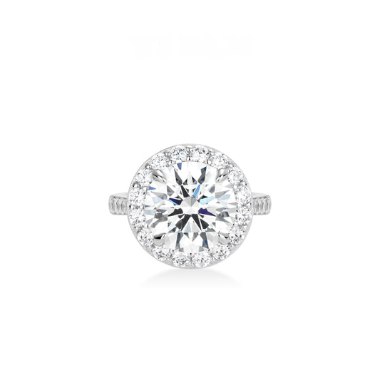 ECO Diamonds Micro-setting D color VAMERAY 8 Carat Halo Round White Ring#12118