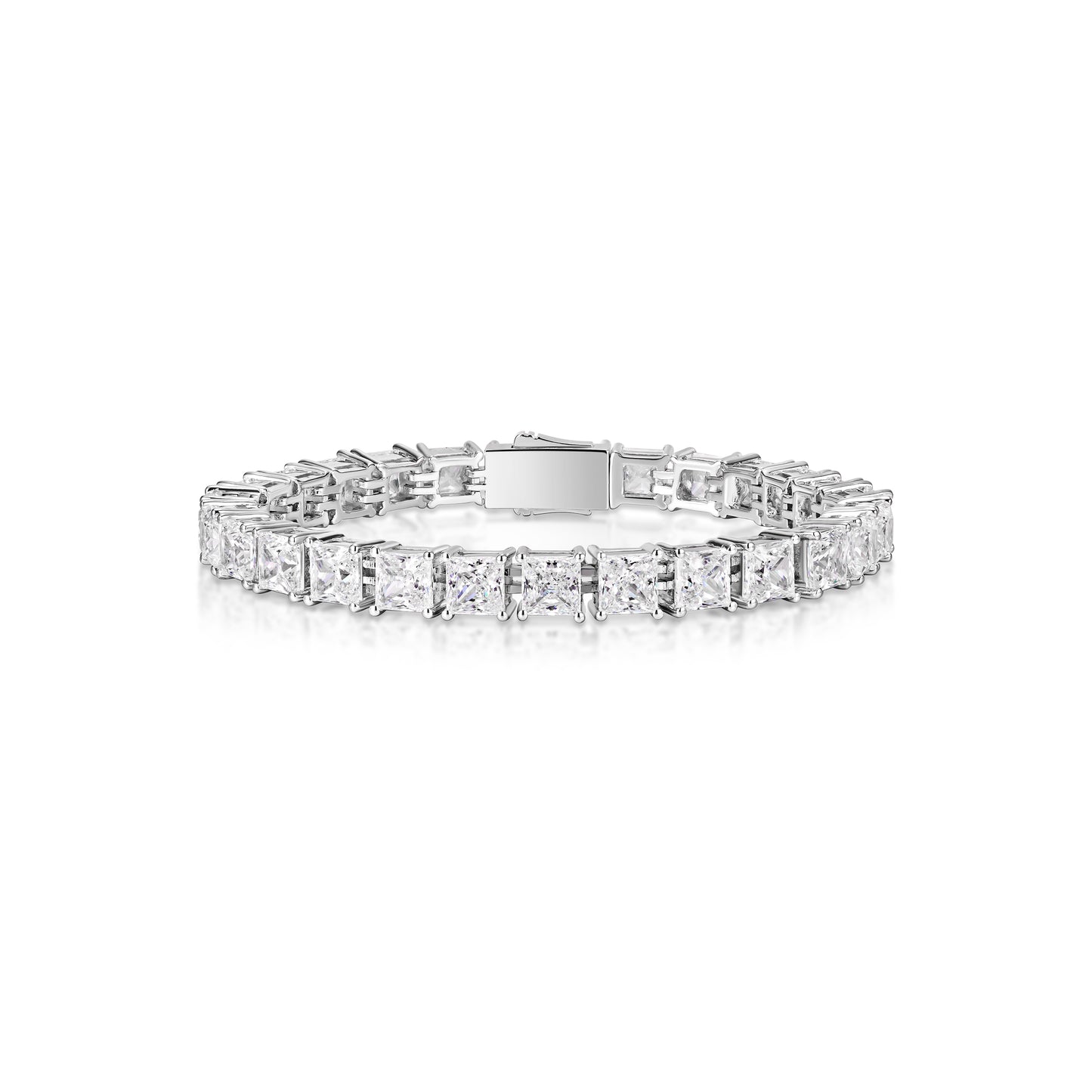 VAMERAY#3304 40 Carat Princess Cut Prong-Set Tennis Bracelet