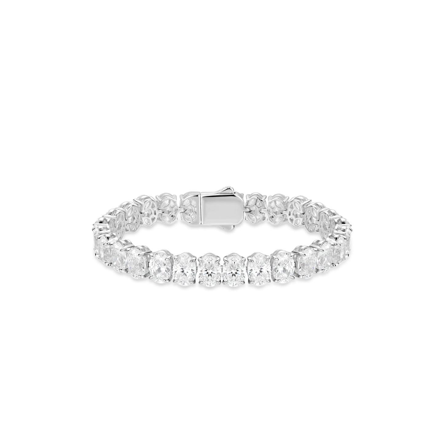 VAMERAY ECO Diamonds Wedding collection: White 65 Carat Prong-Set Oval Cut Tennis Bracelet #3157