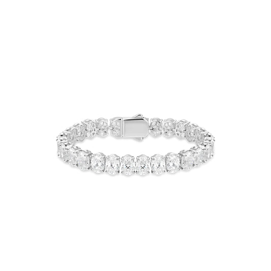 VAMERAY ECO Diamonds Wedding collection: White 65 Carat Prong-Set Oval Cut Tennis Bracelet #3157