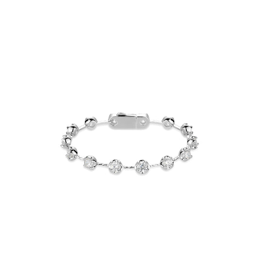 Silver collection: Modern ¡°Babysbreath round-cut¡± Four-claw setting Bracelets #4401