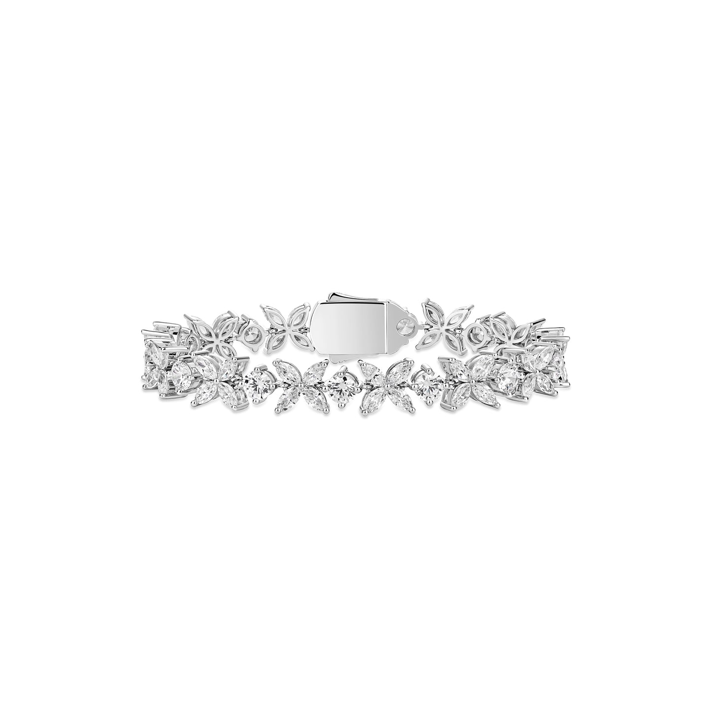 VAMERAY #6436 22 Carat Butterfly Marquise Cut Prong-Set Tennis Bracelet