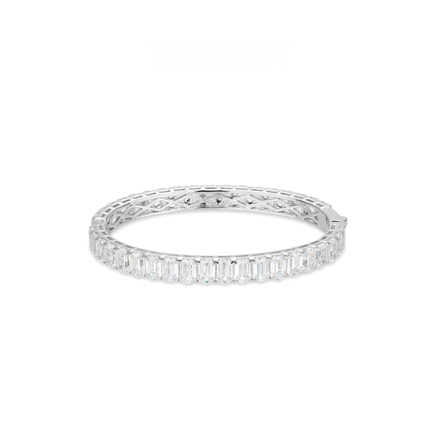 VAMERAY #6216 70 Carat Emerald Cut Prong-Set Full Pave Bracelet