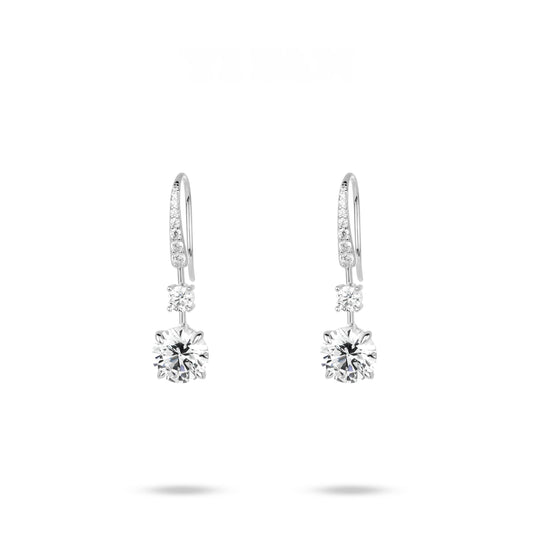 ECO Diamonds Micro-setting Collection  VAMERAY 3.5 Carat In Each In Each Graduated Round Brilliant Prong-Set Drop Earrings #6202