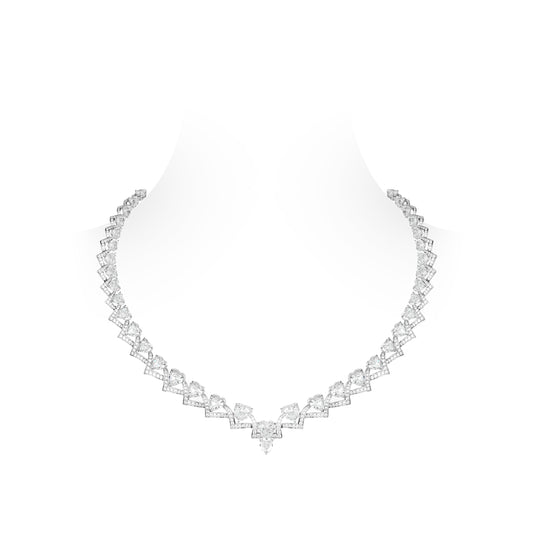 High Jewelry collection: Luxury ¡°Hollow out V-shaped Lace Hearts¡± detailed Necklace for Wedding/Banquet #20527 #03095