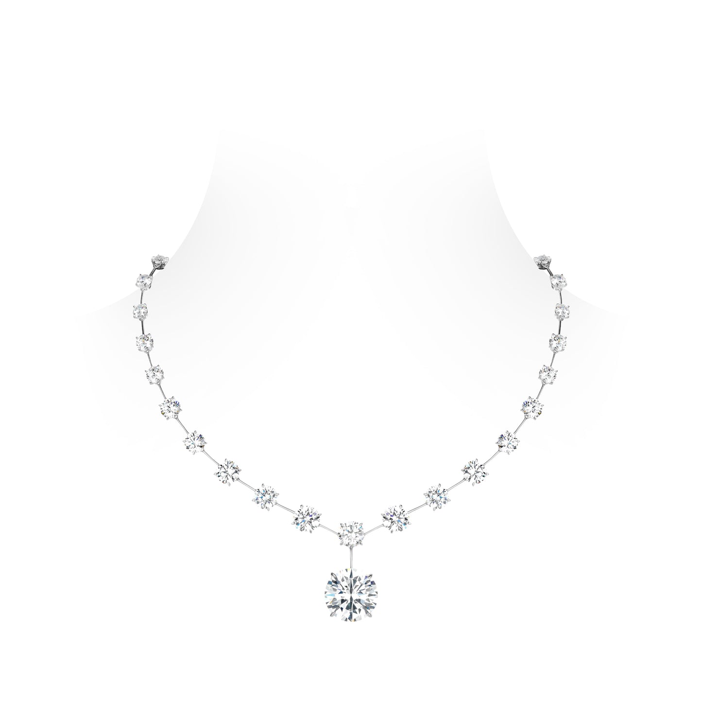 Eco Diamond Magnificent High Jewelry collection: VAMERAY Round Brilliant Luxury Series Round Brilliant Prong-Set Pendant Necklace #6217