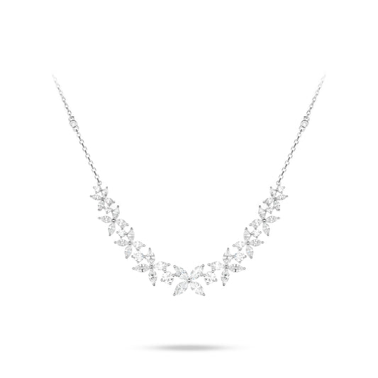 Eco Diamond Wedding Collection: VAMERAY Modern  50 Carat Spring of Hope Gradient Icy Butterfly  exquisite Necklace #6220