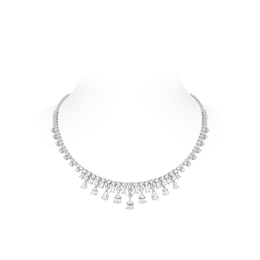 High jewelry Collection: Luxury  Diamond Cascade Aria Drop  detailed Banquet Gala Necklace #21026