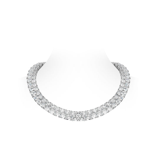High Jewelry collection: Luxury ¡°Double-circle surrounding¡± detailed Hearts Necklace for Wedding/Banquet #21156
