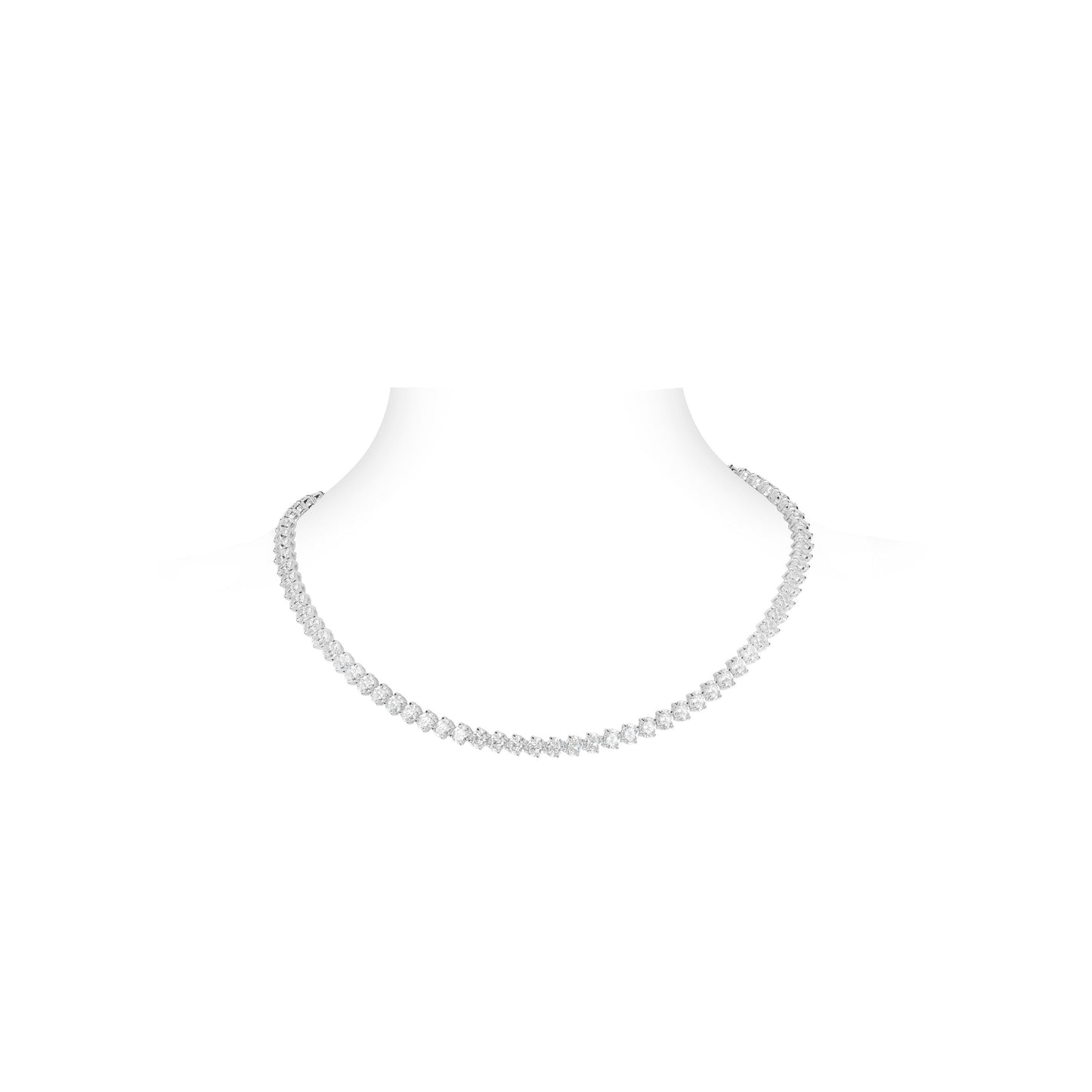 Eco Diamond VAMERAY Small Oval-cut White 80 Carat Prong-Set Tennis Choker/Necklace #3155