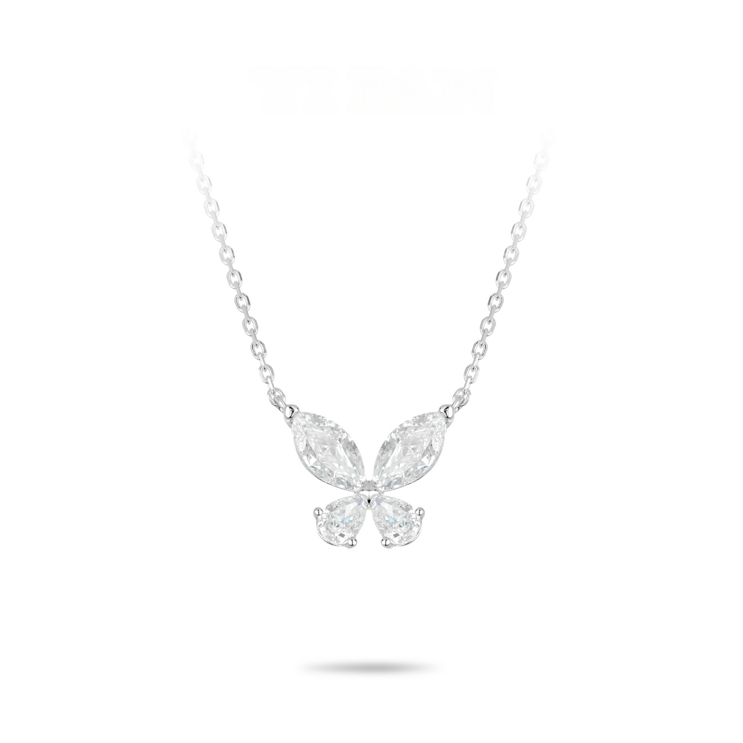 Eco Diamond Minimalist colection: VAMERAY Modern Marquise & Pear cuts Brilliant Butterfly delicate #2279 5 Carat Necklace