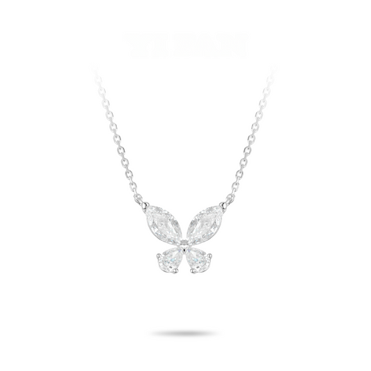 Eco Diamond Minimalist colection: VAMERAY Modern Marquise & Pear cuts Brilliant Butterfly delicate #2279 5 Carat Necklace