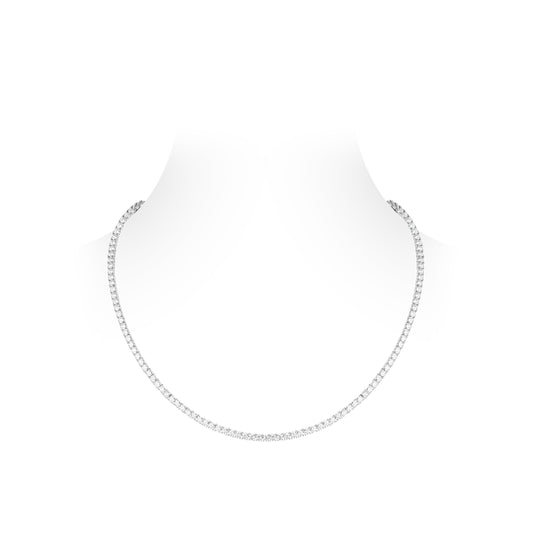 VAMERAY #29505 18 Carat Pave Round Brilliant Prong-Set Tennis Necklace