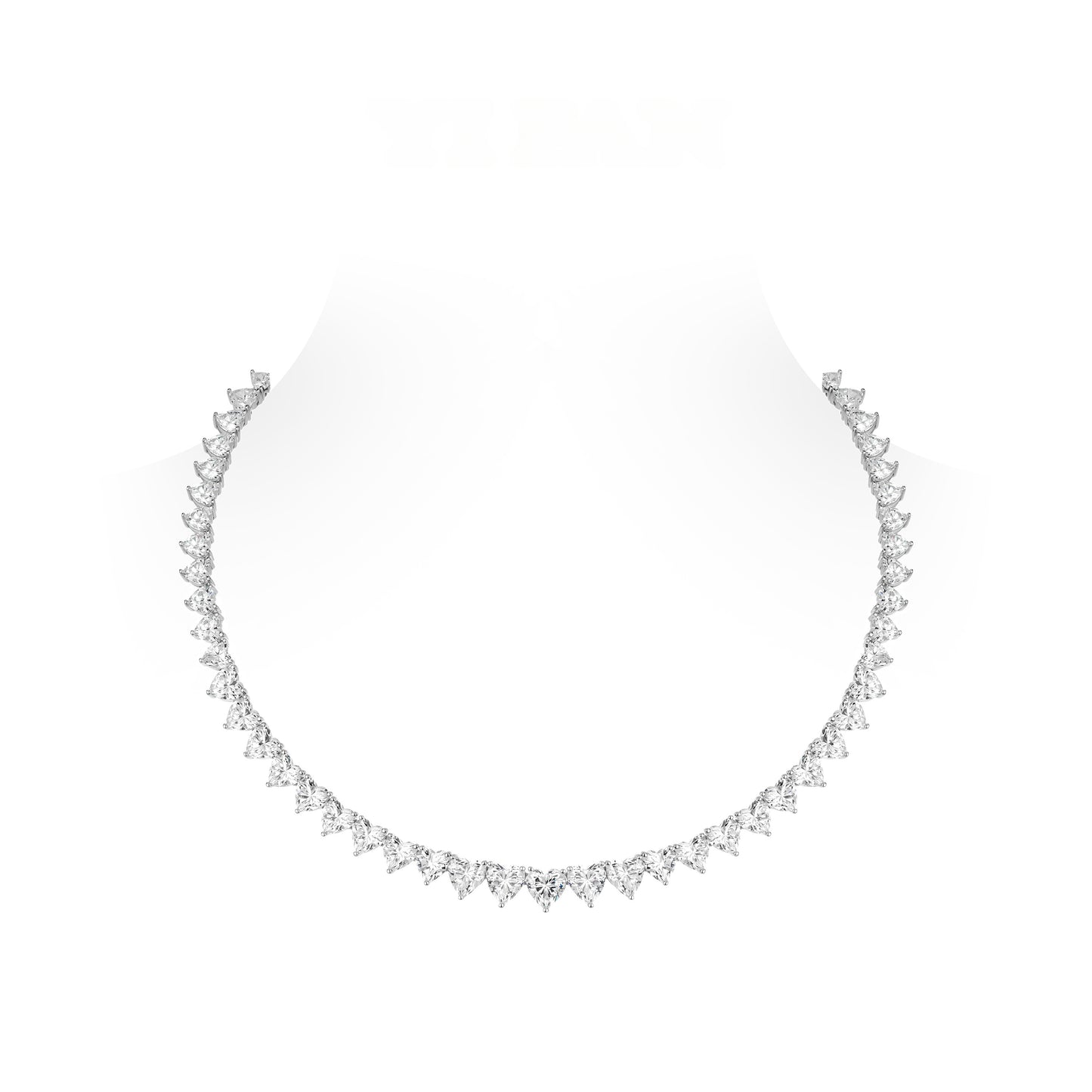 ECO Diamonds Wedding collection: VAMERAY Modern 77 Carat Prong-Set Heart Cut Tennis Necklace #3152