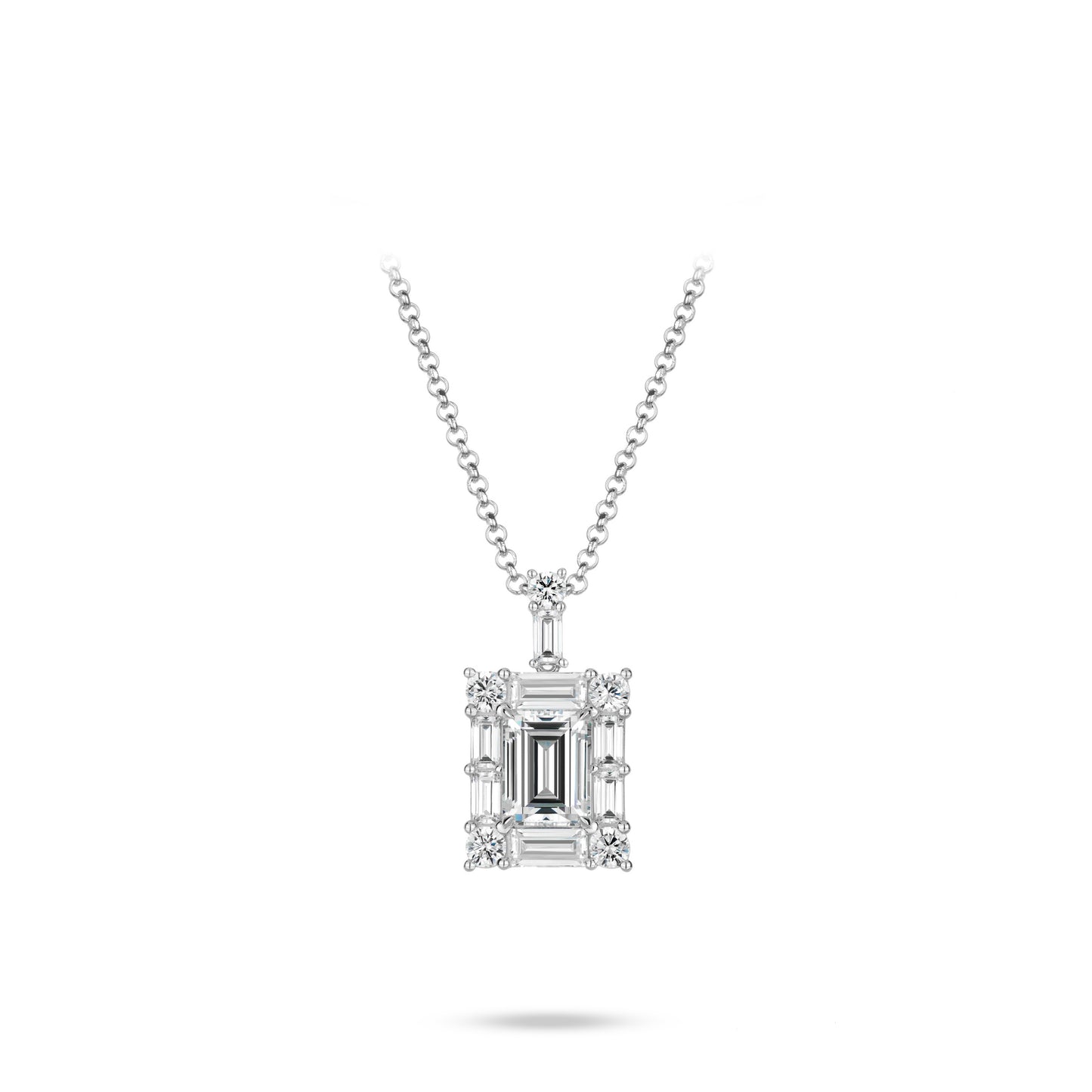 Minimalist collection: Luxury 10 Carat Emerald-cut Rock in Starry Galaxy  Multi-purpose Pendant Necklace #3170